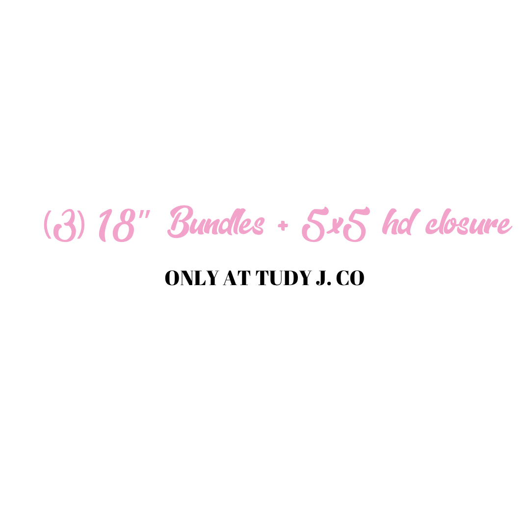 (3) 18” Bundles x 5x5 Closure